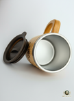 Eco Friendly Bamboo Coffee Mug - Reusable Travel Cup with Lid
