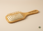 Bamboo Bristles Medium Paddle Hairbrush - Natural Detangling Comb for Men and Women