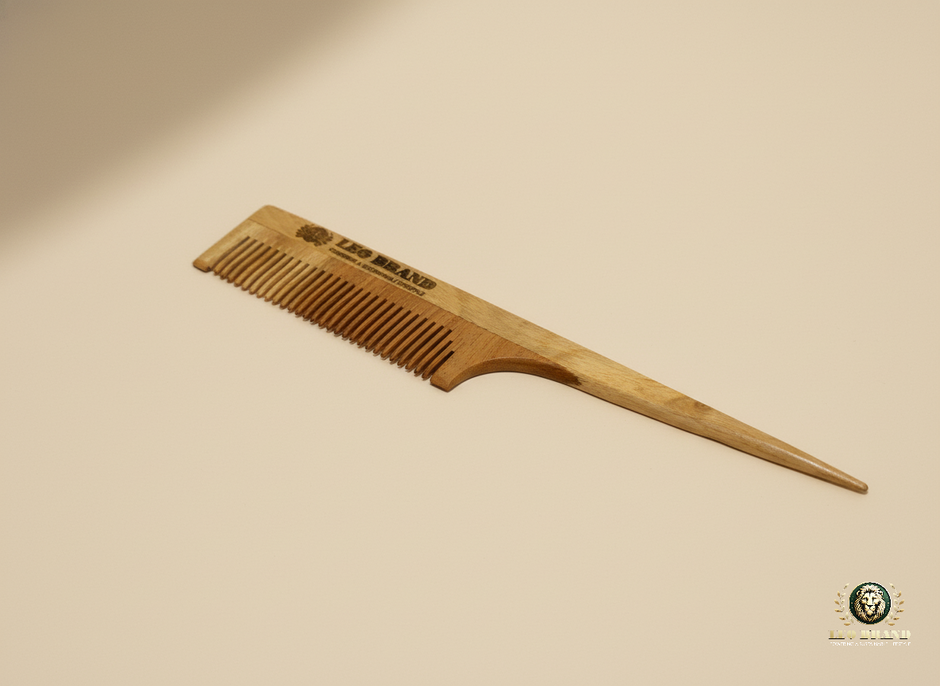 Neem Wood Pin Tail Comb - Natural Detangling and Styling Comb for Hair Growth