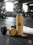 Bamboo 500ml Water Bottle - Thermos Bamboo Flask for Hot and Cold Beverages