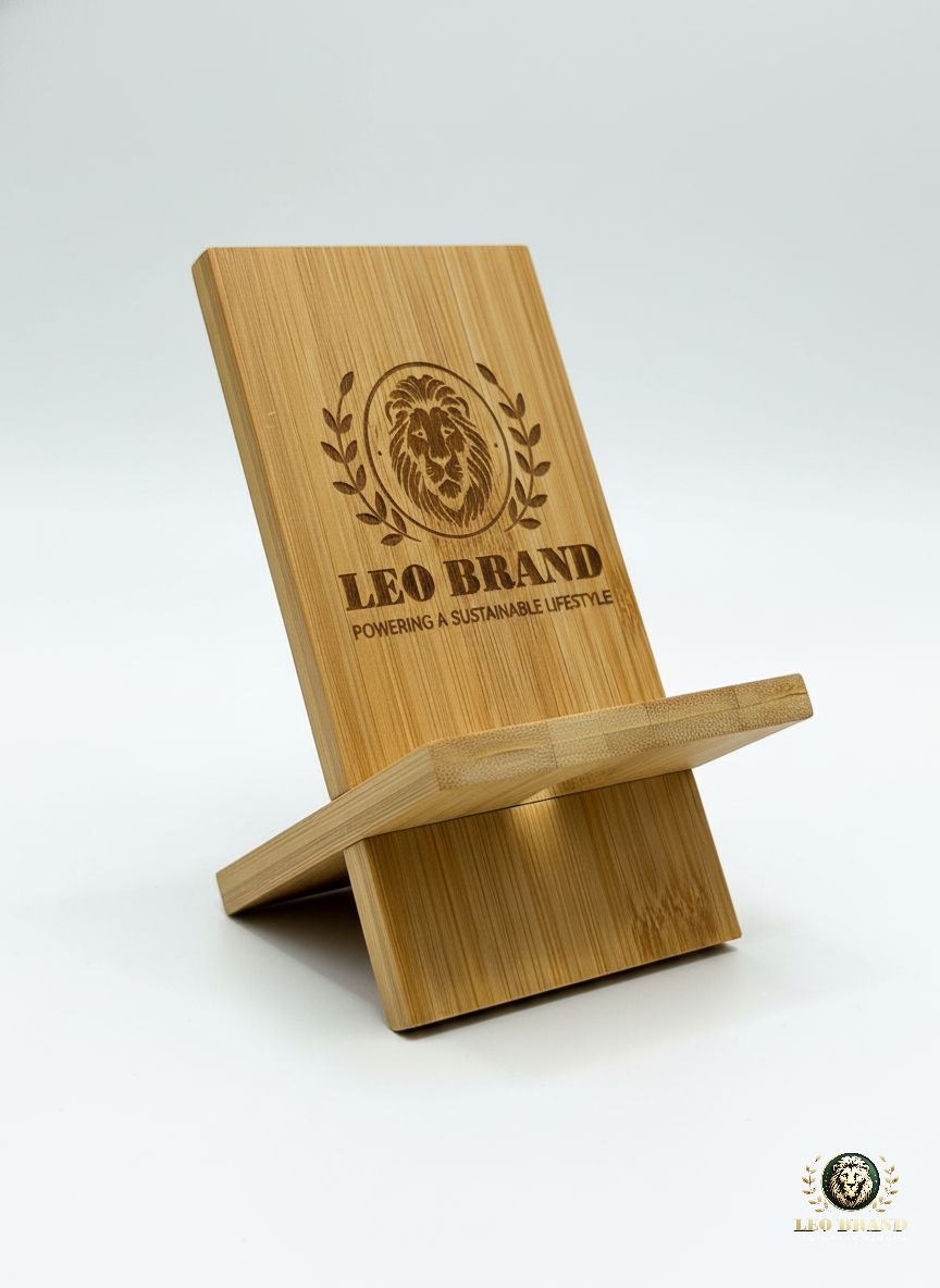 Bamboo Phone Stand - Eco Friendly, Handcrafted Wooden Holder for Smartphones