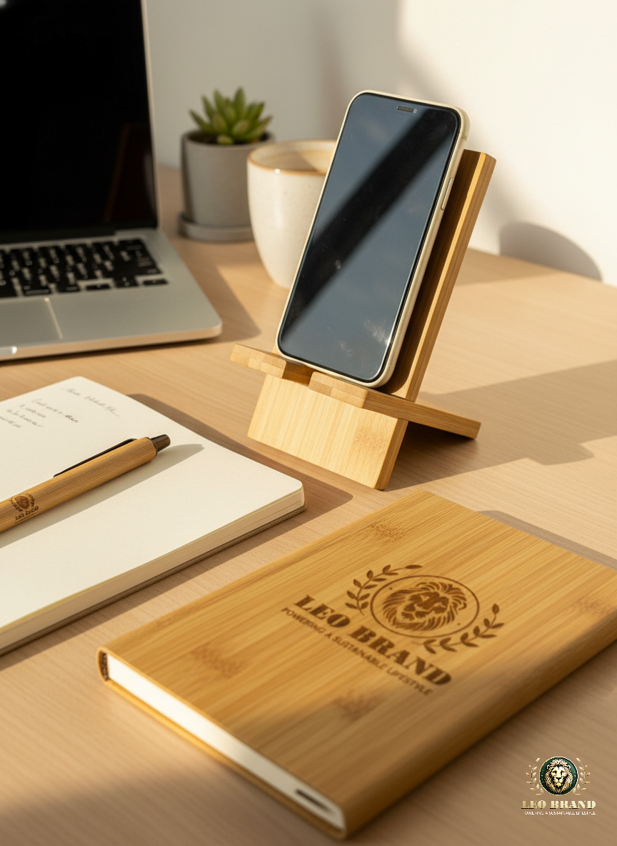 Bamboo Phone Stand - Eco Friendly, Handcrafted Wooden Holder for Smartphones