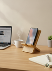 Bamboo Phone Stand - Eco Friendly, Handcrafted Wooden Holder for Smartphones