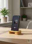 Bamboo Square Natural Amplifier & Phone Stand - Eco Friendly Passive Sound Amplifier and Mobile Holder