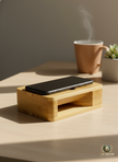 Bamboo Square Natural Amplifier & Phone Stand - Eco Friendly Passive Sound Amplifier and Mobile Holder