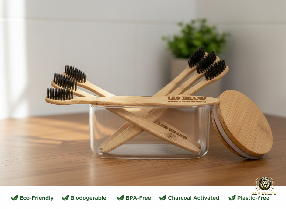 Bamboo Kids Toothbrush - Ultra Soft Charcoal Bristles