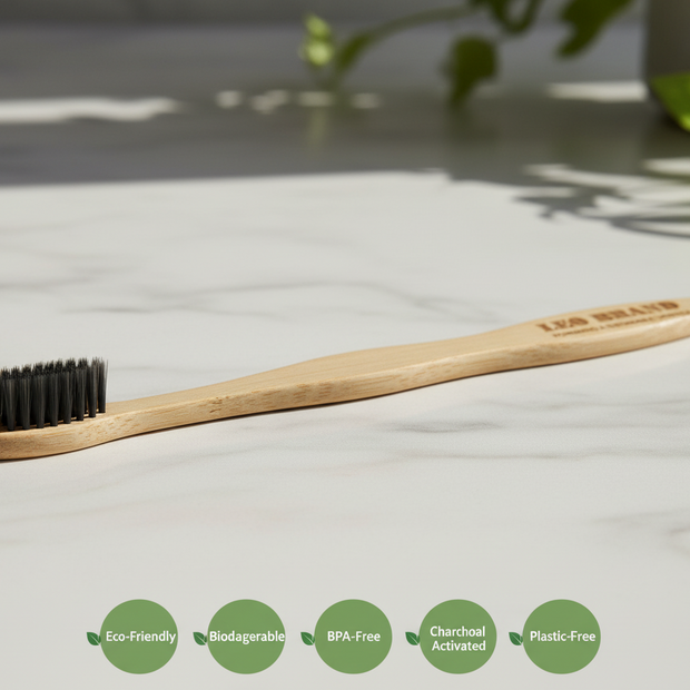 Bamboo Kids Toothbrush - Ultra Soft Charcoal Bristles