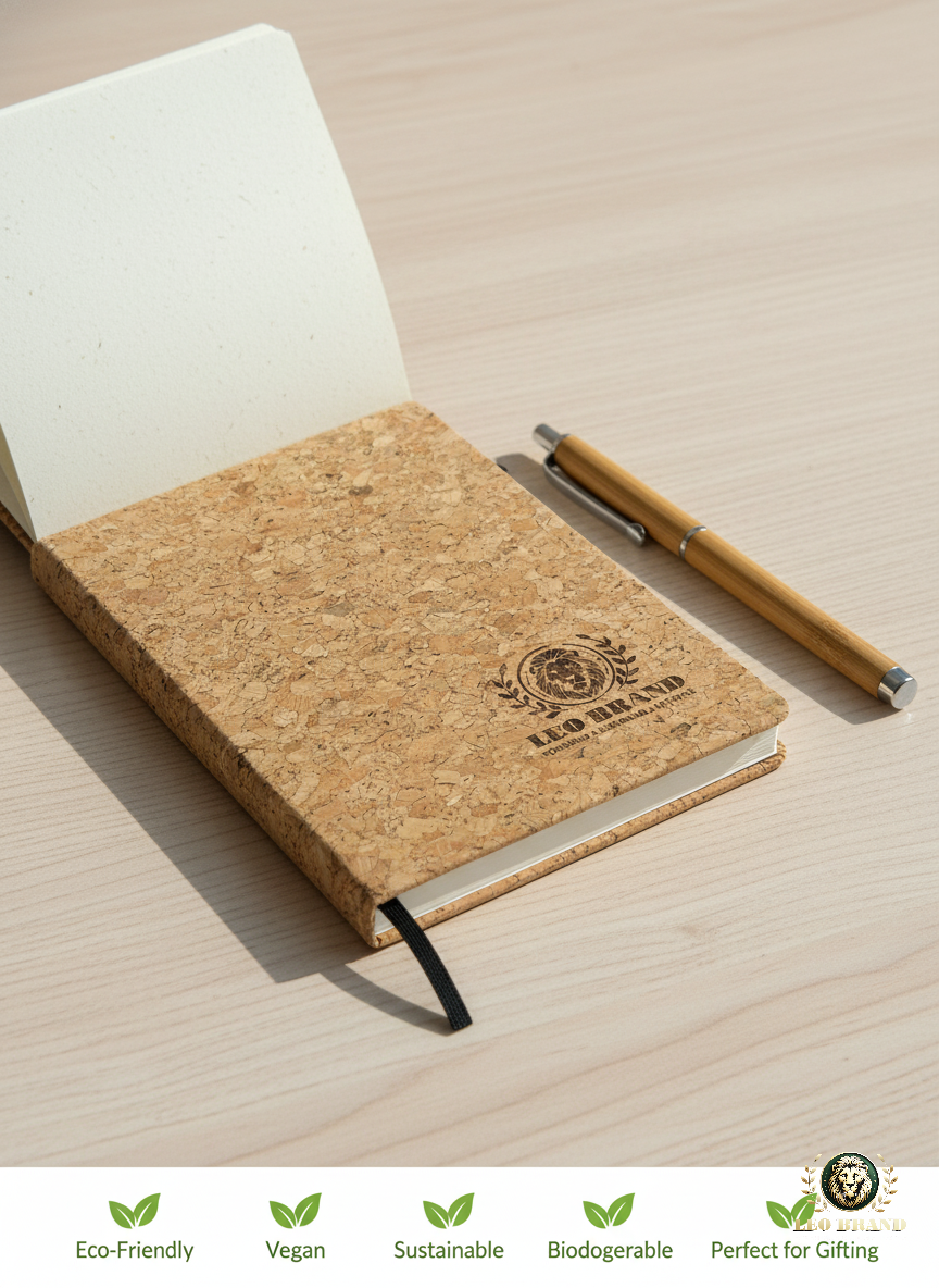 Cork Diary / Journal - Eco Friendly Vegan Notebook for Writing and Gifting