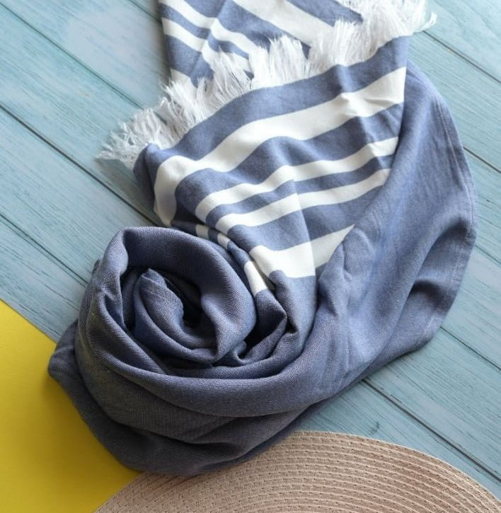 Bamboo Ultra Soft & Thin Turkish Towels (Powder Blue & Sunshine Yellow)