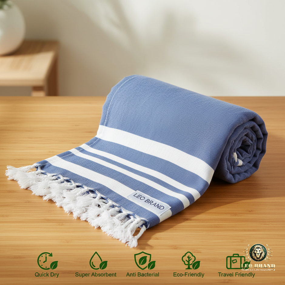Bamboo Ultra Soft & Thin Turkish Towels (Powder Blue & Sunshine Yellow)