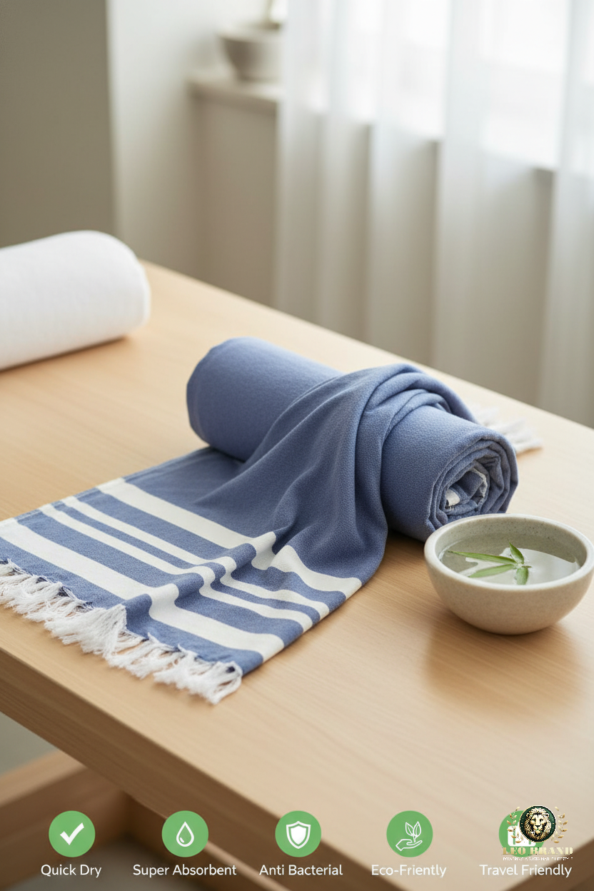 Bamboo Ultra Soft & Thin Turkish Towels (Powder Blue & Sunshine Yellow)