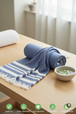 Bamboo Ultra Soft & Thin Turkish Towels (Powder Blue & Sunshine Yellow)