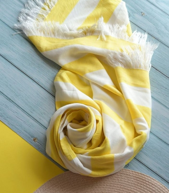 Bamboo Ultra Soft & Thin Turkish Towels (Powder Blue & Sunshine Yellow)