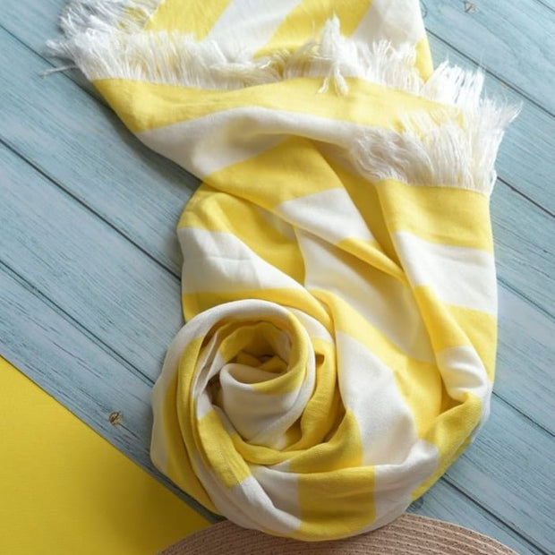 Bamboo Ultra Soft & Thin Turkish Towels (Powder Blue & Sunshine Yellow)