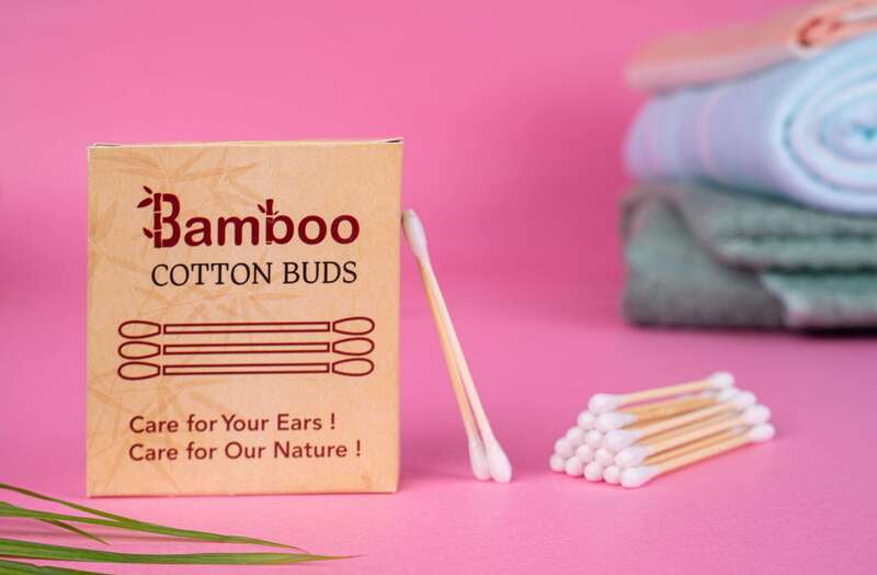 Bamboo Ear Buds - Biodegradable Cotton Swabs (Pack of 75)