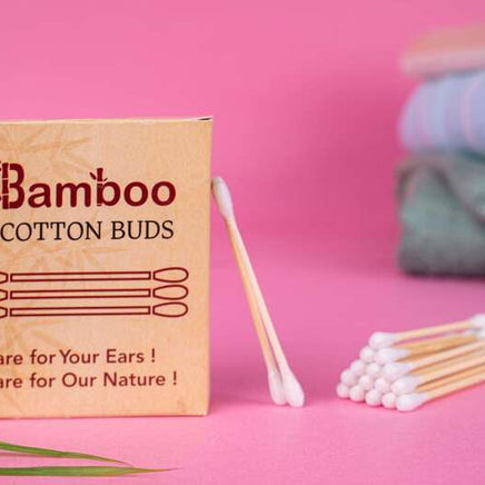 Bamboo Ear Buds - Biodegradable Cotton Swabs (Pack of 75)