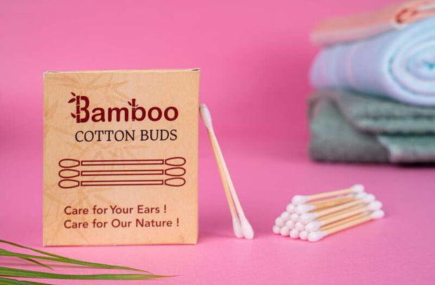 Bamboo Ear Buds - Biodegradable Cotton Swabs (Pack of 75)