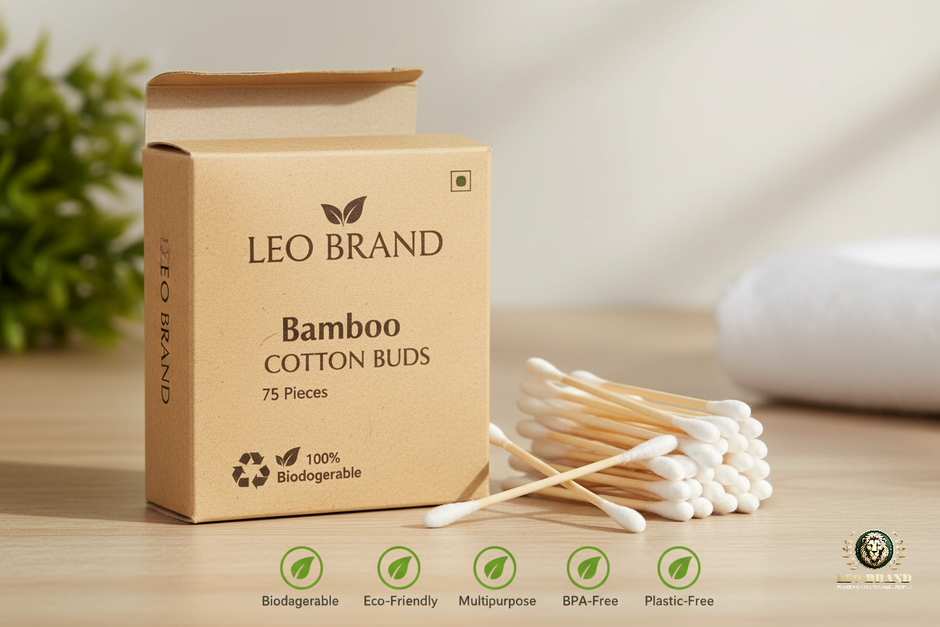 Bamboo Ear Buds - Biodegradable Cotton Swabs (Pack of 75)