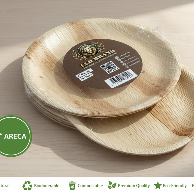 8 inch Premium Areca Palm Leaf Plates