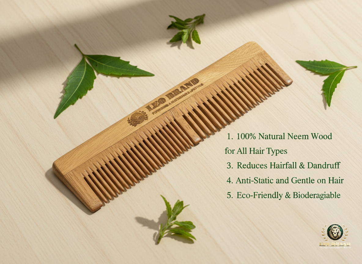 Neem Wood Dual Comb - Anti Hairfall and Dandruff Control
