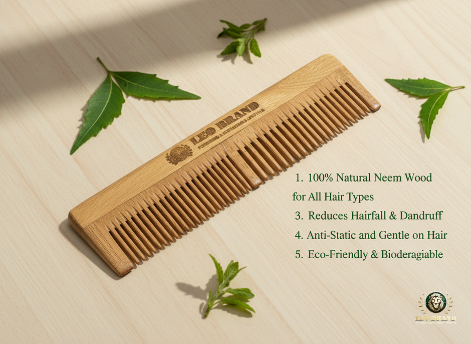 Neem Wood Dual Comb - Anti Hairfall and Dandruff Control