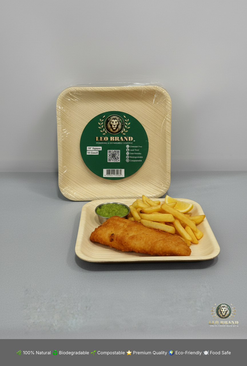 10” Premium Natural Areca Palm Leaf Plates