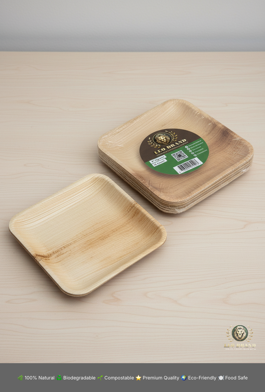 8 inch Premium Areca Palm Leaf Plates