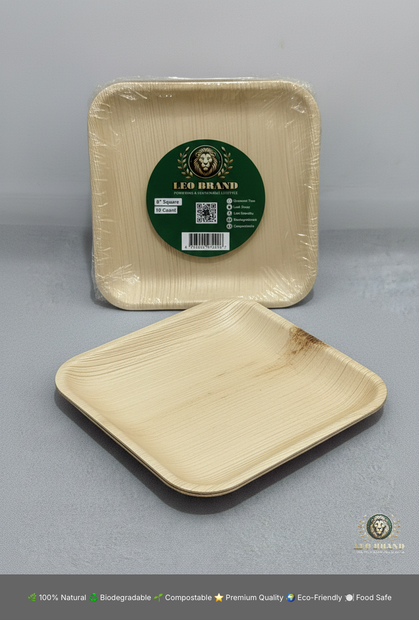 8 inch Premium Areca Palm Leaf Plates