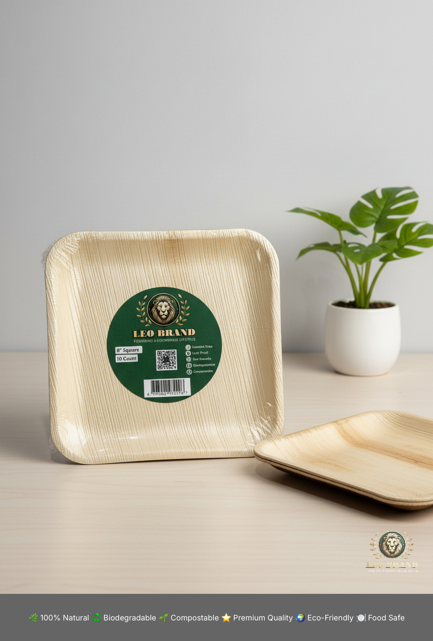 8 inch Premium Areca Palm Leaf Plates