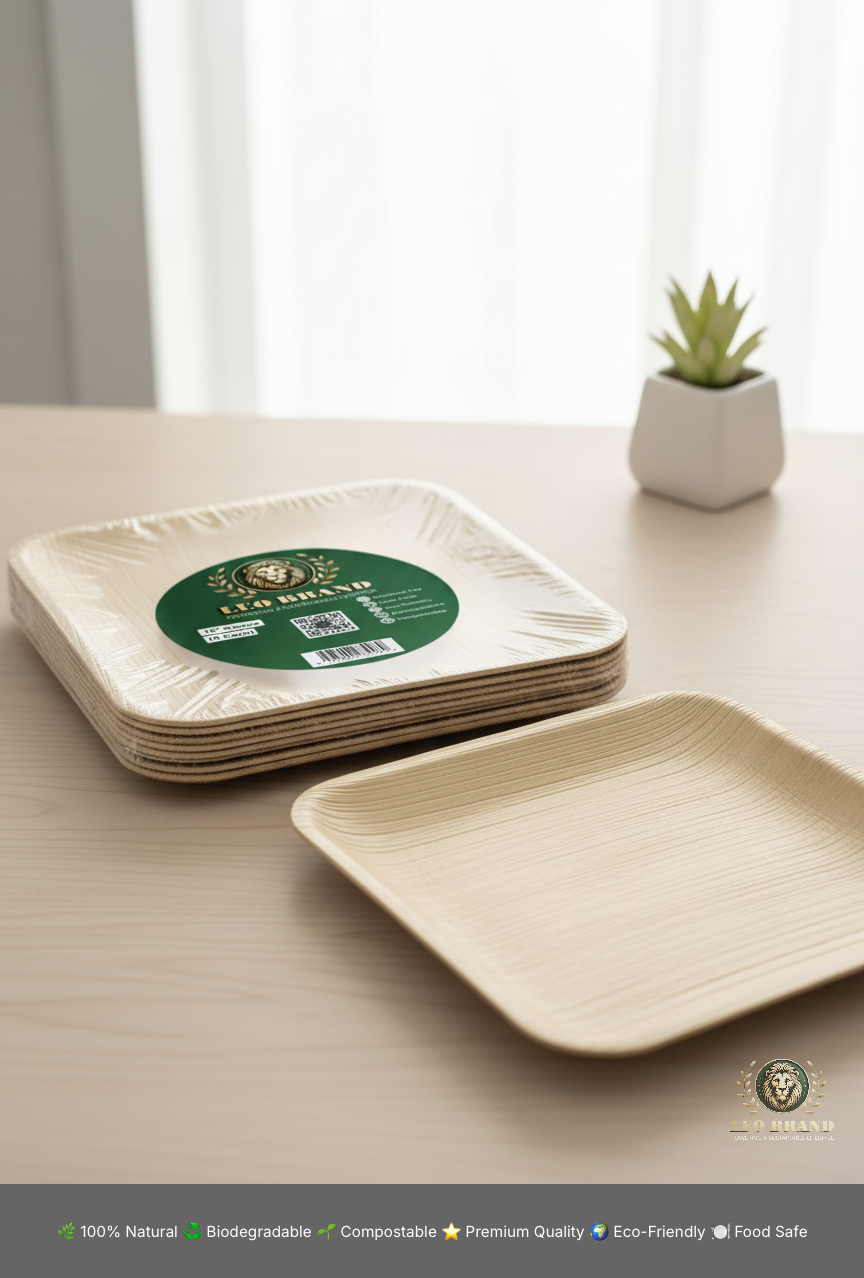 10” Premium Natural Areca Palm Leaf Plates
