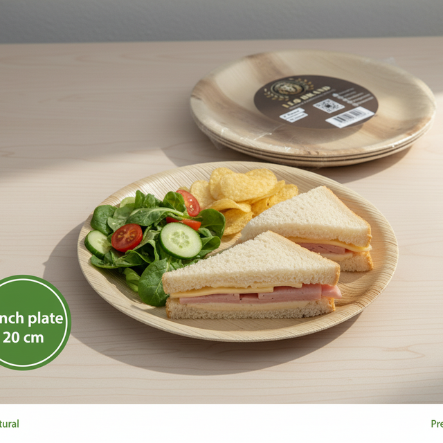 8 inch Premium Areca Palm Leaf Plates