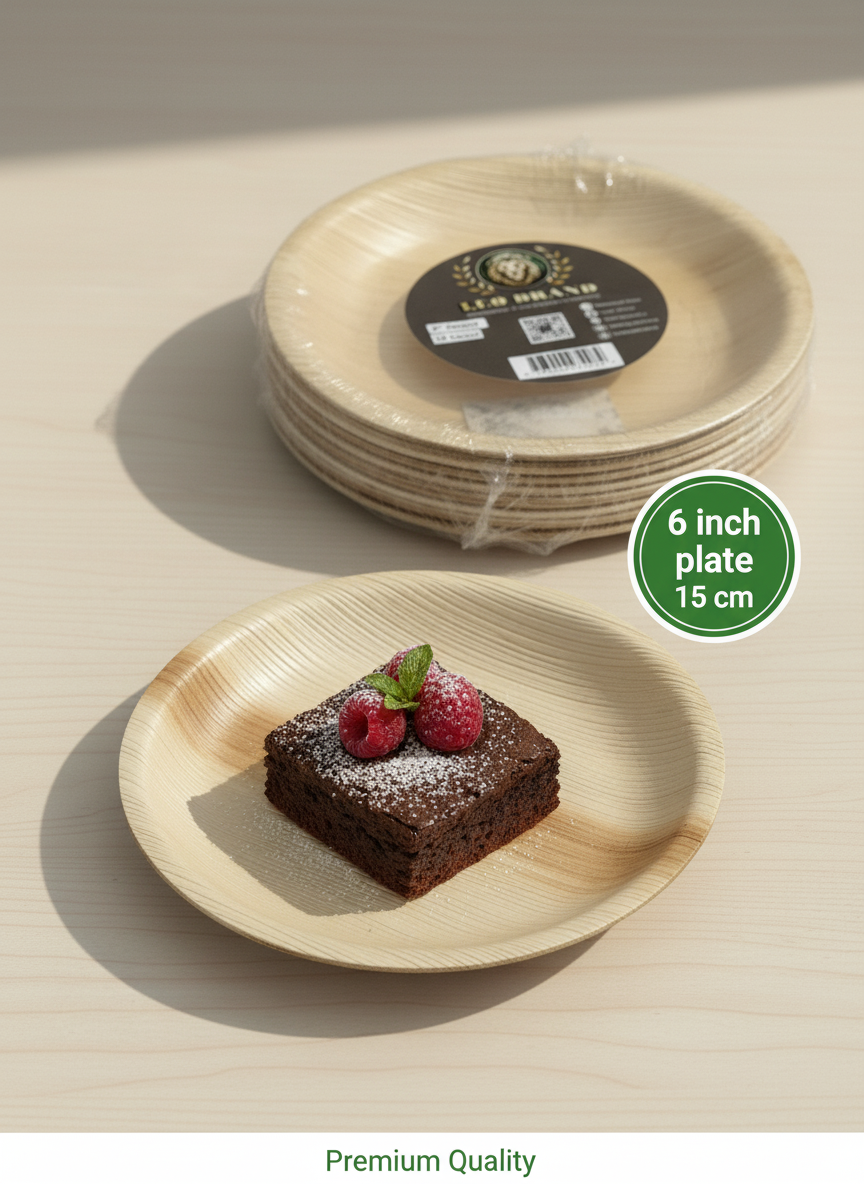 6 inch Premium Areca Palm Leaf Plates