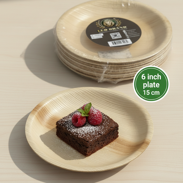 6 inch Premium Areca Palm Leaf Plates