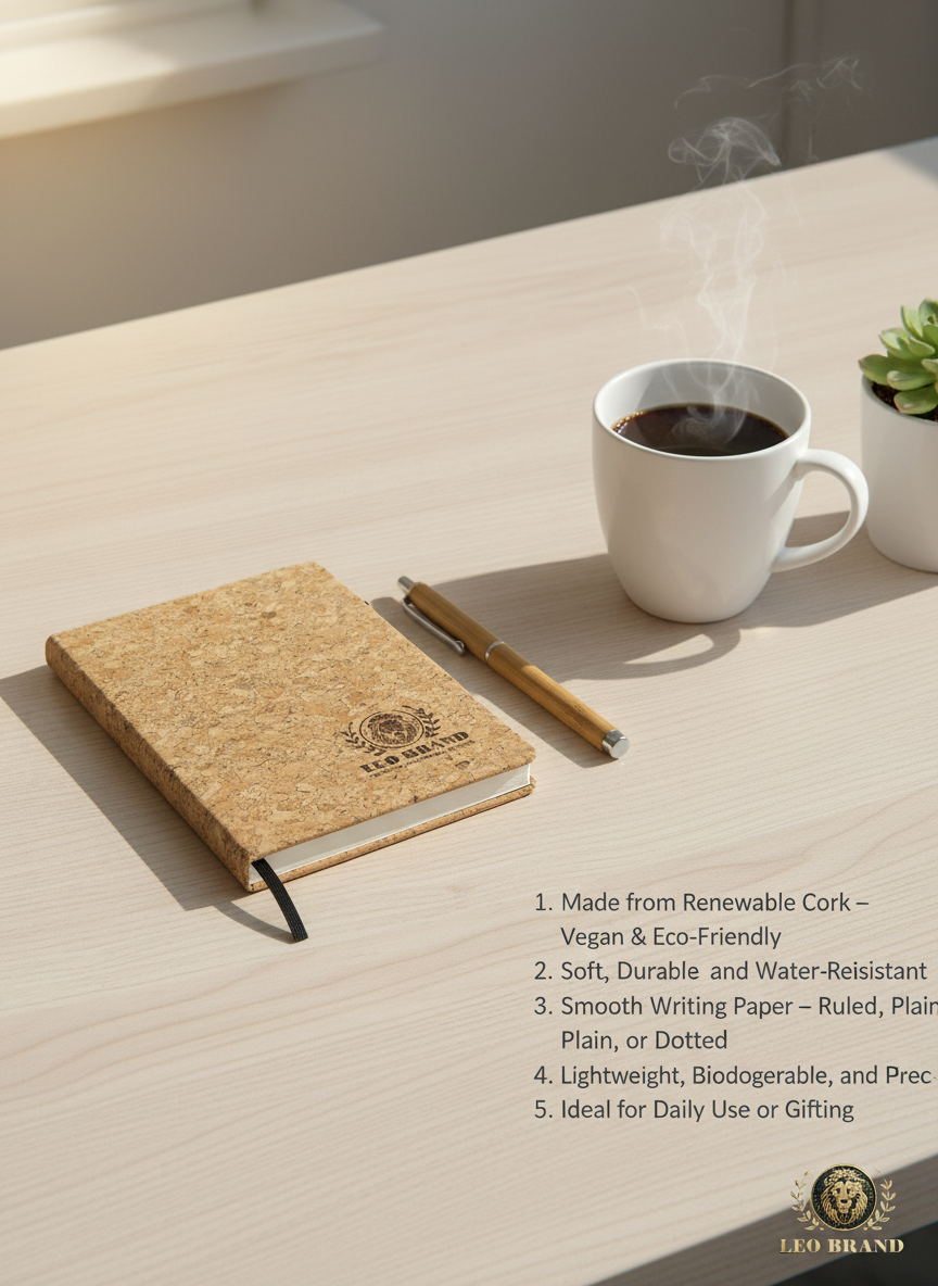 Cork Diary / Journal - Eco Friendly Vegan Notebook for Writing and Gifting