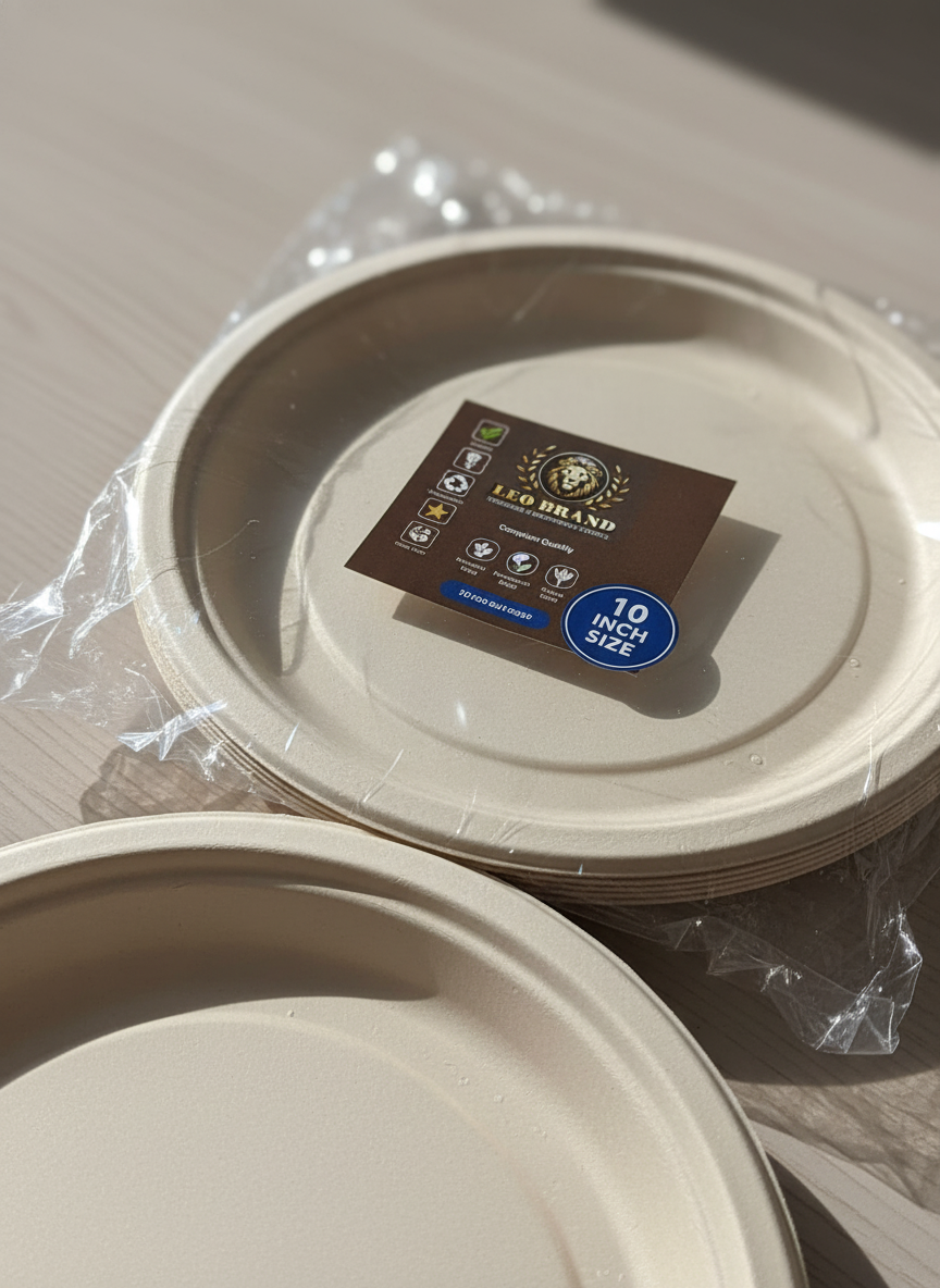 10 inch Premium Sugarcane Plate