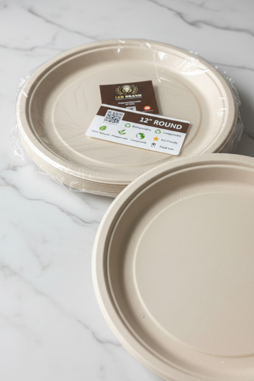 12 inch Premium Sugarcane Plate