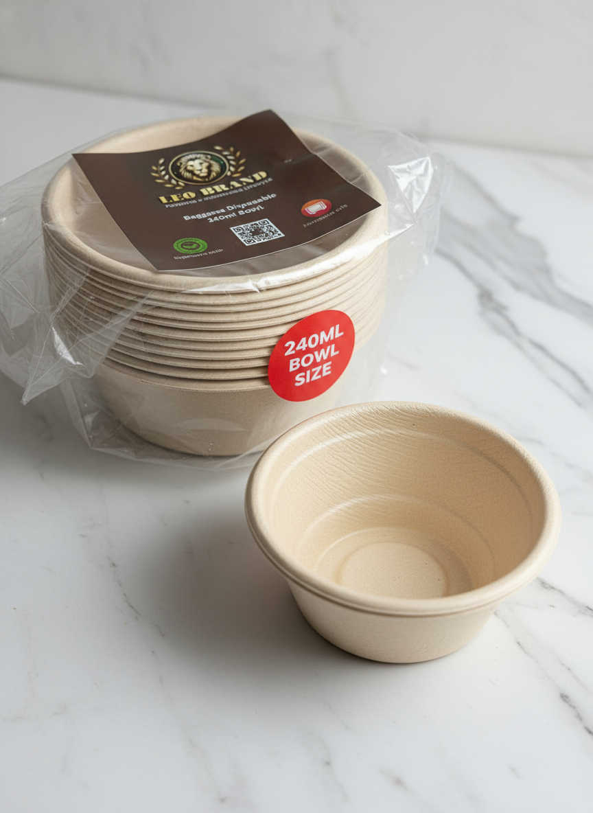 Premium Small Sugarcane Bowls (120ML – 240ML)