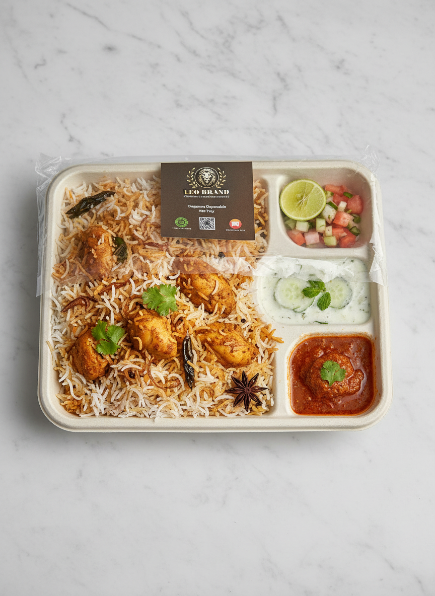 4CP Premium Sugarcane Tray & Plate