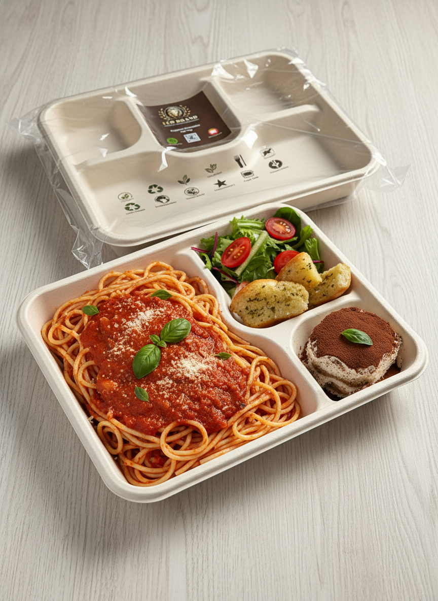 4CP Premium Sugarcane Tray & Plate