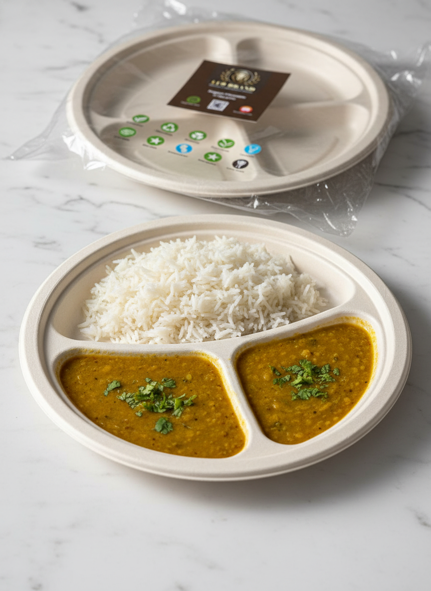 3CP Premium Sugarcane Tray & Plate