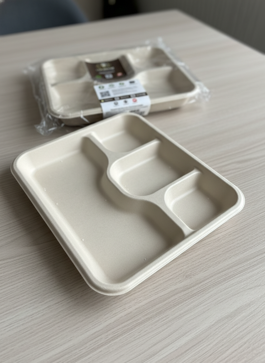 4CP Premium Sugarcane Tray & Plate