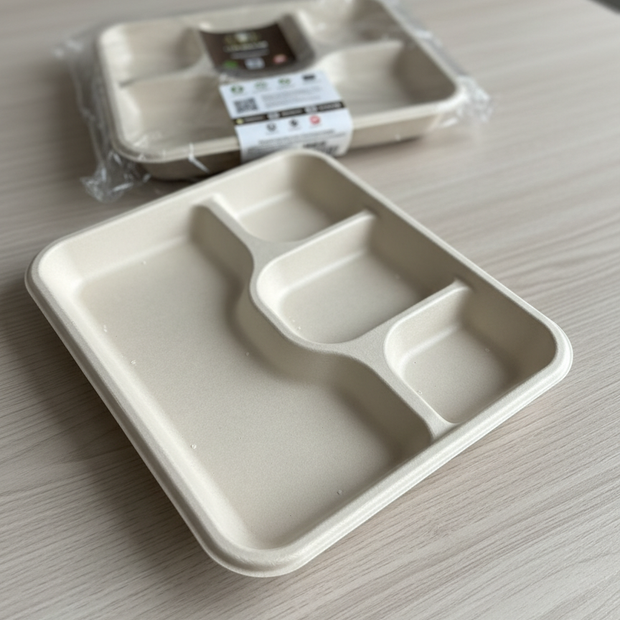 4CP Premium Sugarcane Tray & Plate