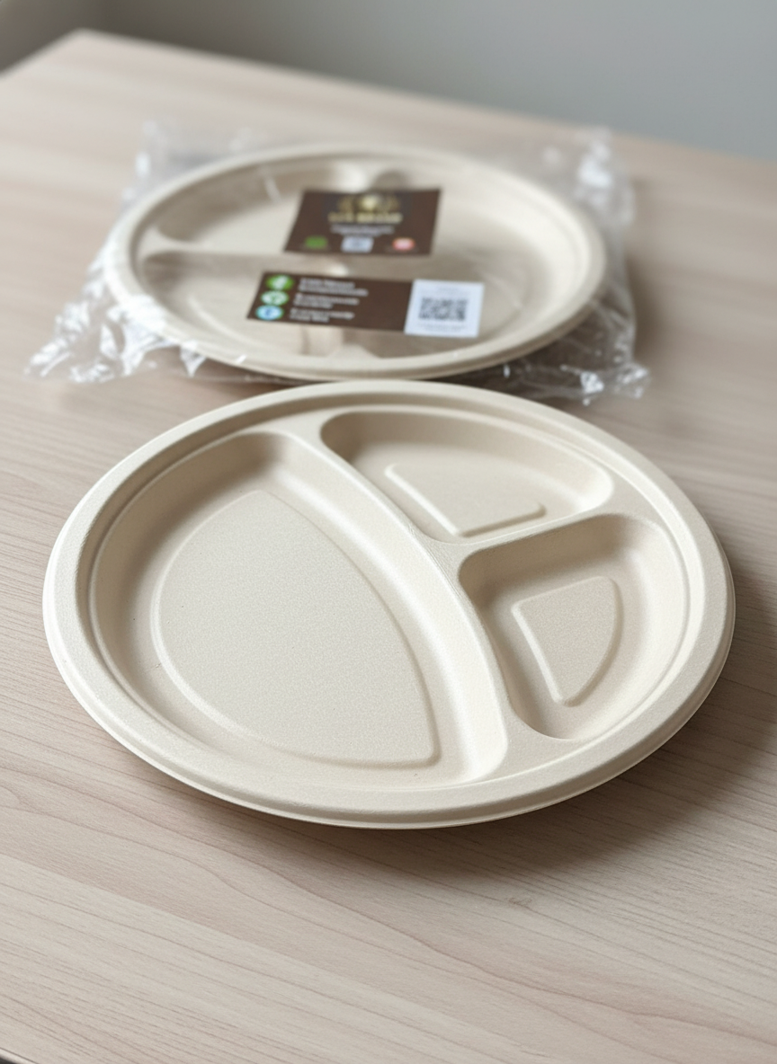 3CP Premium Sugarcane Tray & Plate